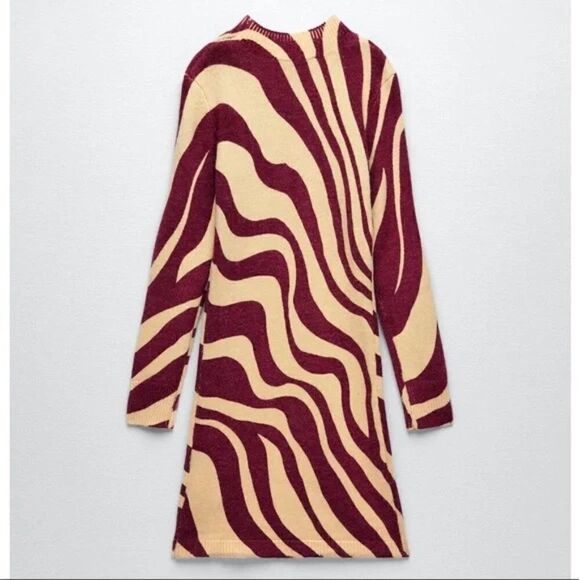 ZARA Long Sleeve Knit Dress Short New - Picture 5 of 7